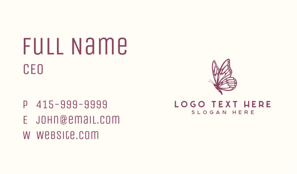 Butterfly Beauty Boutique Business Card Design Image Preview