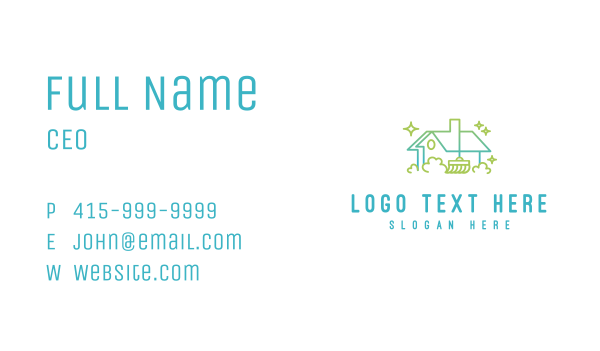House Cleaning Mop  Business Card Design Image Preview