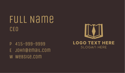 Gold Law School Book  Business Card