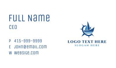 Sail Boat Compass Business Card Image Preview