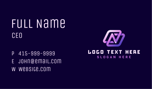 Generic Purple Letter N Business Card Design Image Preview