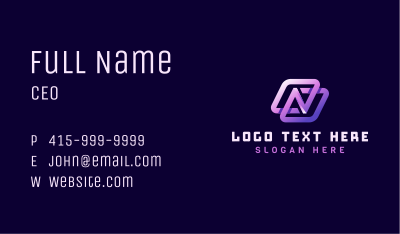 Generic Purple Letter N Business Card Image Preview