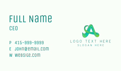 Green Natural Letter A Business Card Image Preview