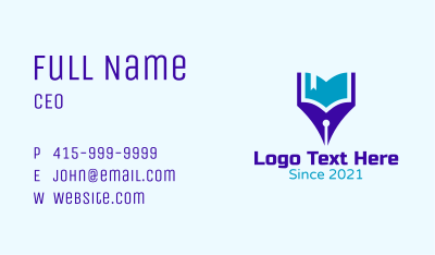 Pen Learning Book Business Card Image Preview