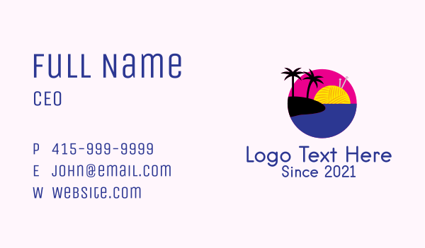 Knitting Beach Island  Business Card Design Image Preview