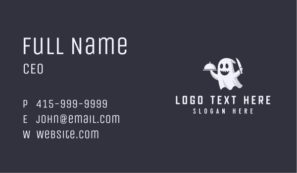 Scary Ghost Cook Business Card Design Image Preview