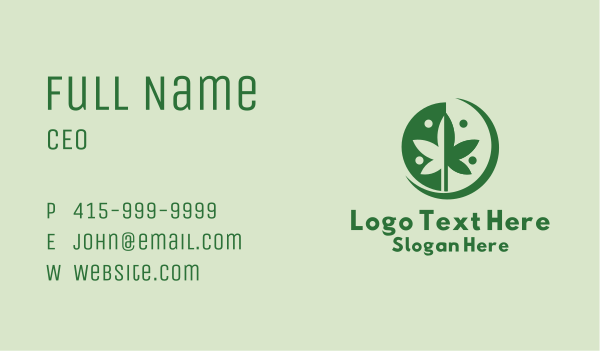 Green Cannabis Weed  Business Card Design Image Preview