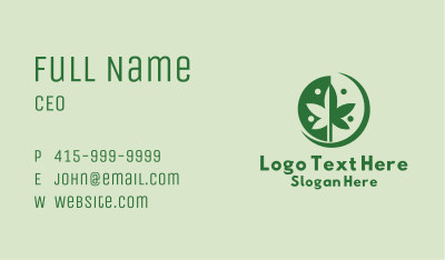 Green Cannabis Weed  Business Card Image Preview