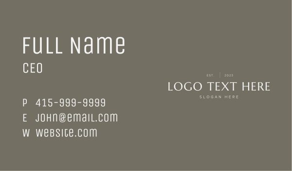 Professional Classy Wordmark Business Card Design Image Preview
