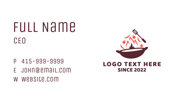 Stir Fry Cooking Business Card Design Image Preview