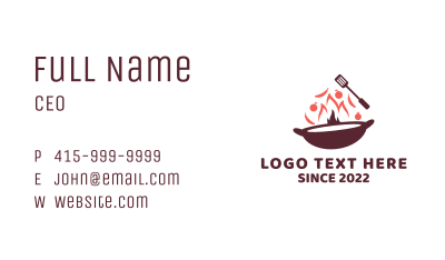 Stir Fry Cooking Business Card