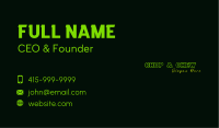 Green Neon Wordmark Business Card Image Preview