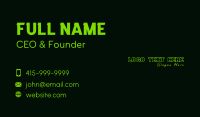 Green Neon Wordmark Business Card Preview