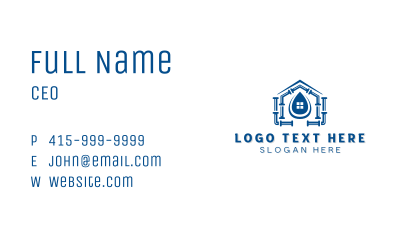 Water House Plumbing Business Card Image Preview