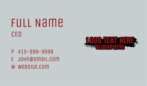 Grudge Splatter Wordmark Business Card Design Image Preview