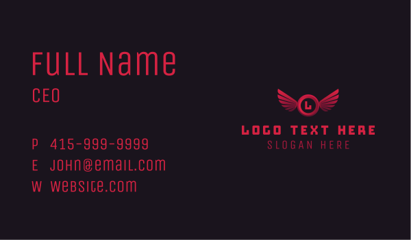 Red Wing Aeronautics Business Card Design Image Preview