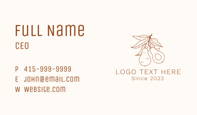 Avocado Fruit Branch Business Card Image Preview