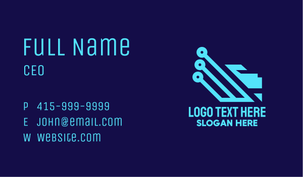Blue Lion Tech Business Card Design Image Preview