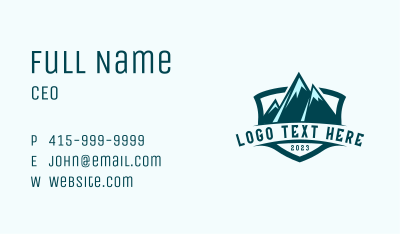 Mountain Summit Camping  Business Card Image Preview