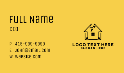 House Lightning Plug Business Card Image Preview