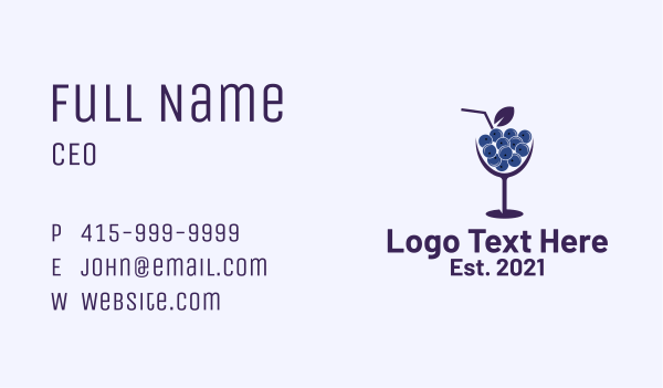 Blueberry Cocktail Drink  Business Card Design Image Preview