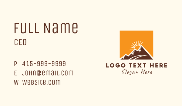 Mountain Hiking Sunset Travel Business Card Design Image Preview