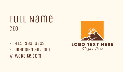 Mountain Hiking Sunset Travel Business Card Image Preview