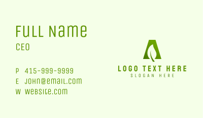 Leaf Herb Letter A  Business Card Image Preview