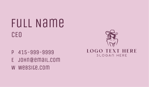Texas Cowgirl Rodeo Business Card Design Image Preview