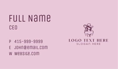 Texas Cowgirl Rodeo Business Card Image Preview