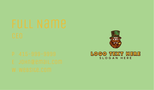 Angry St. Patrick Costume Business Card Design Image Preview