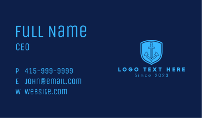 Blue Anchor Emblem  Business Card Image Preview