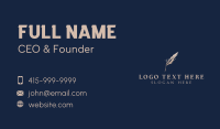 Luxurious Feather Writer Business Card Design