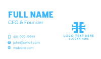 Blue Malware Letter H Business Card Design