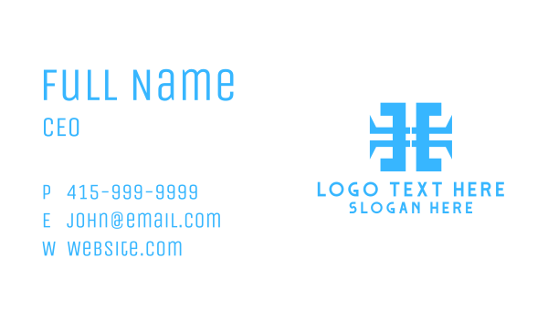 Blue Malware Letter H Business Card Design Image Preview