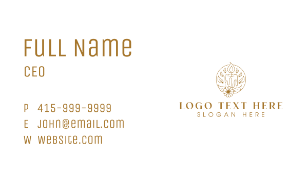 Candle Floral Decor Business Card Design Image Preview