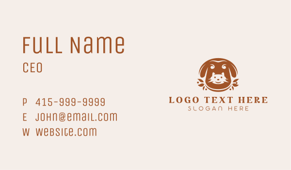 Dog & Cat Veterinary Business Card Design Image Preview