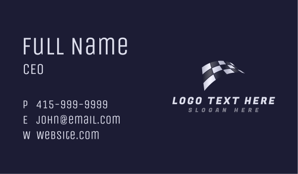 Checkered Racing Flag Business Card Design Image Preview