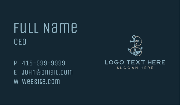 Anchor Rope Letter I Business Card Design Image Preview