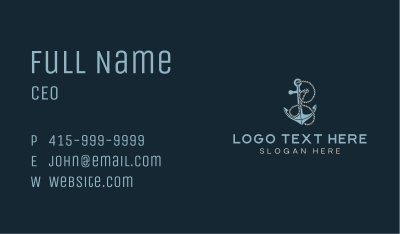 Anchor Rope Letter I Business Card Image Preview