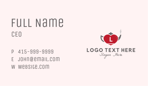 Kettle Heart Letter Business Card Design Image Preview