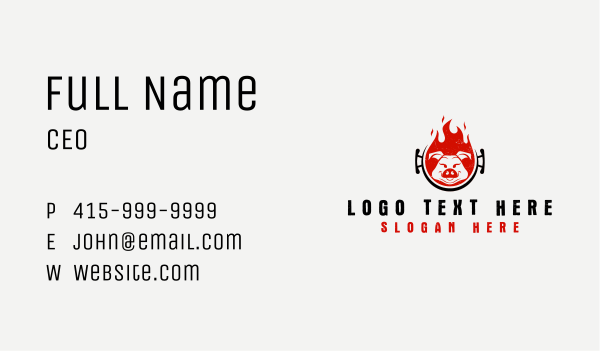 Flame Roast Pig Business Card Design Image Preview
