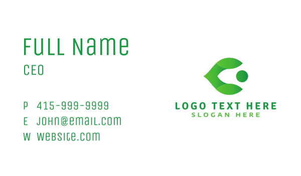 Green Natural Letter C Business Card Design Image Preview