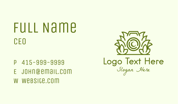 Leaf Garden Camera Business Card Design Image Preview