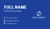 Tech Blue Hexagon Business Card Image Preview