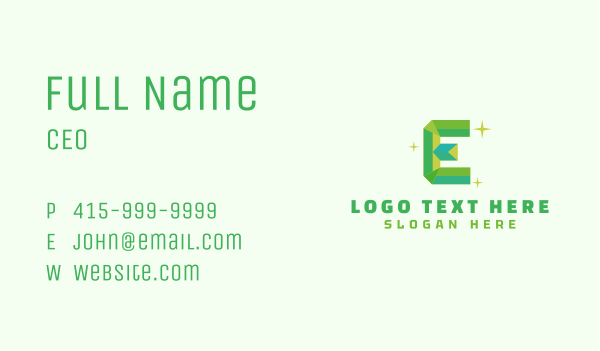 Shiny Gem Letter E Business Card Design Image Preview