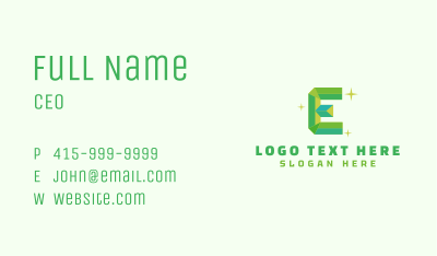 Shiny Gem Letter E Business Card Image Preview