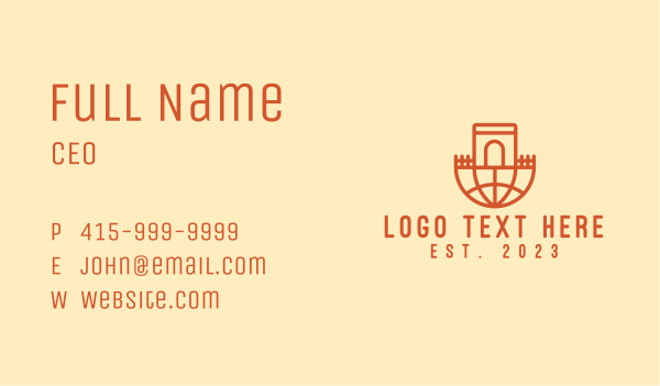 Global Castle Arch Business Card Design Image Preview