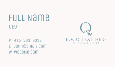Botanical Gardening Letter Q  Business Card Image Preview