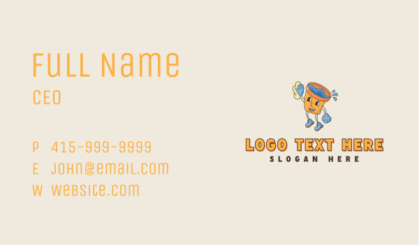 Janitorial Cleaning Bucket Business Card Design Image Preview